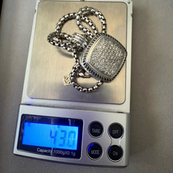 David Yurman 20mm Pave Diamond Pendant Necklace - Picture 14 of 14